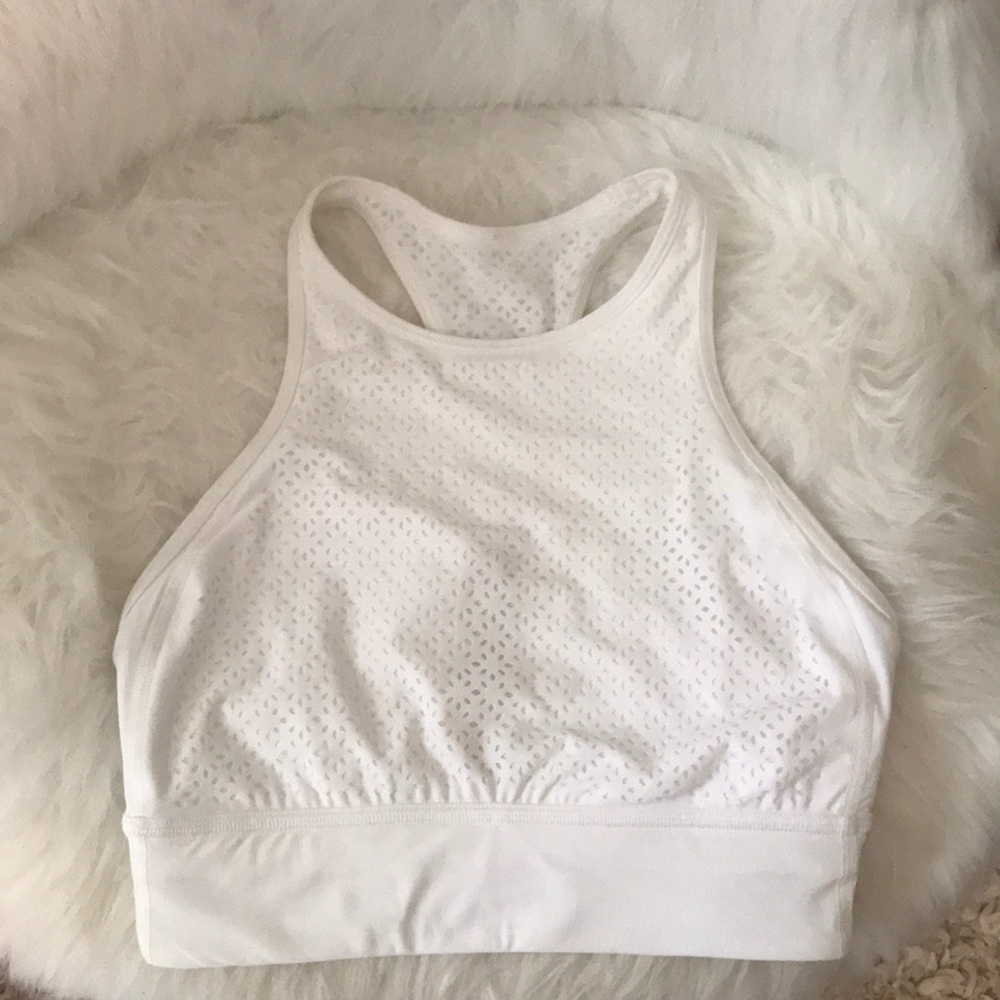 lulu white high neck bra